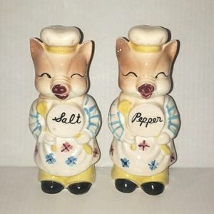 Vintage Antique Mr. & Mrs. Piggy Salt Pepper Shakers